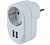 Адаптер NAD-USB01-1E-C-WH с/з 1 гн. USB3.4A (61454)